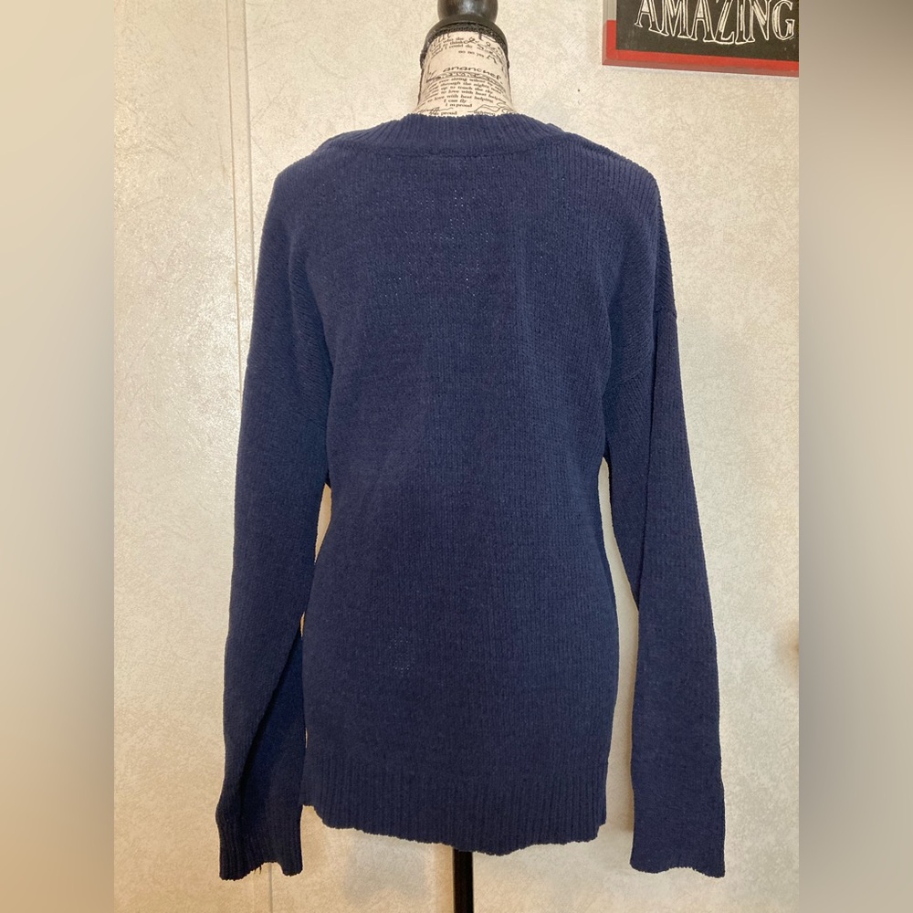 dip Deep Blue V-Neck Sweater for Women size:L - Picture 3 of 7